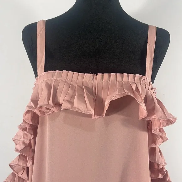 New Pretty Angel Pink,Baby doll dress, Tunic,Open shoulder,Ruffle,Large - Picture 10 of 12